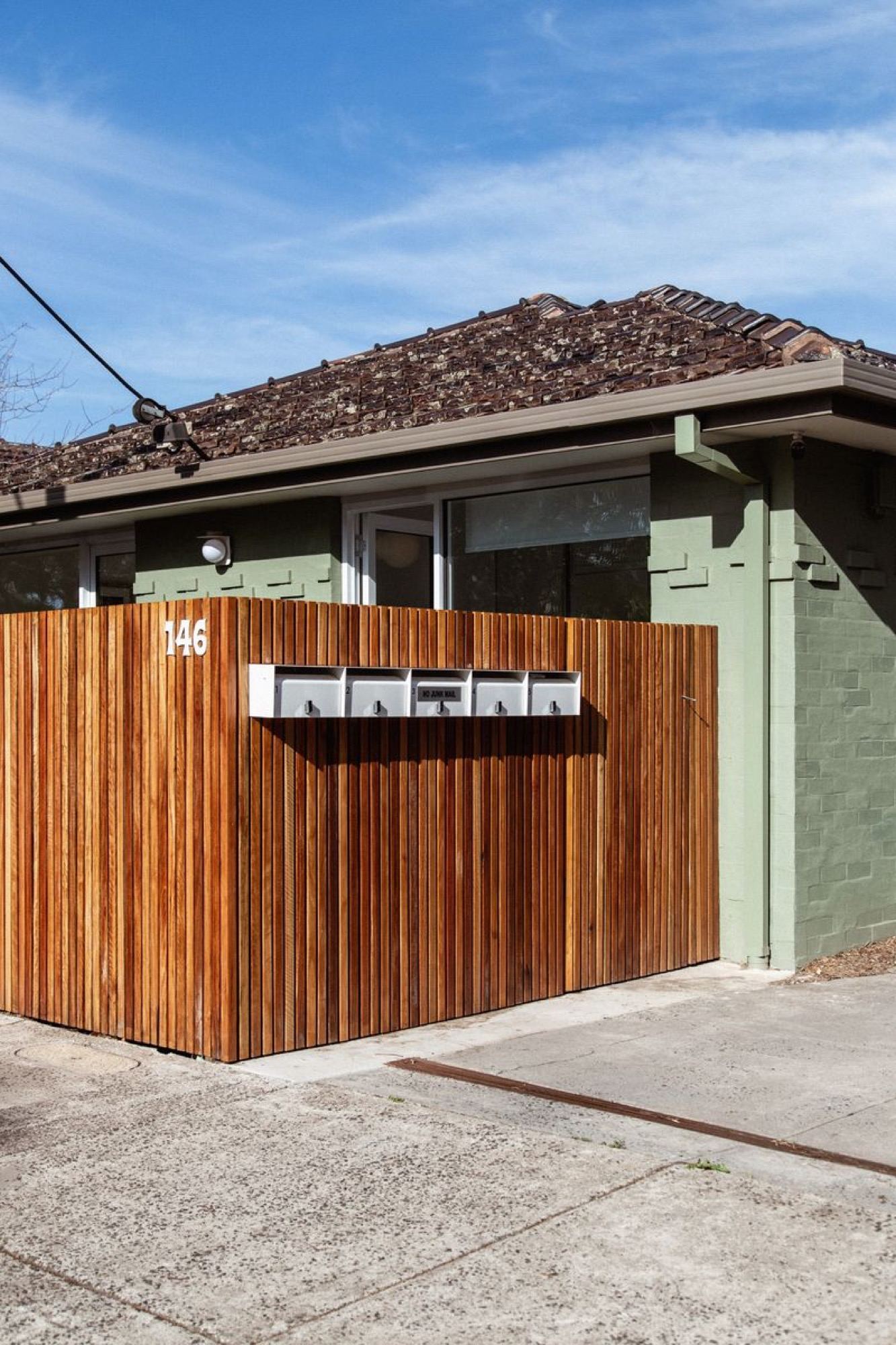 Front fence and entry